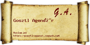 Gosztl Agenór névjegykártya